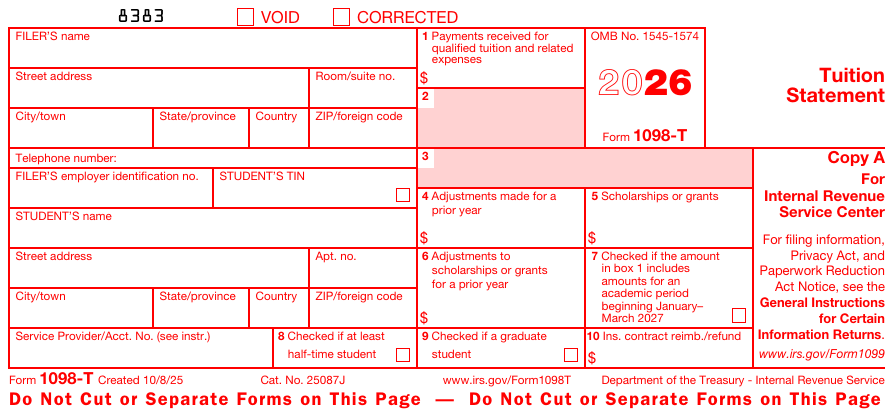 Form 1098-T Copy A