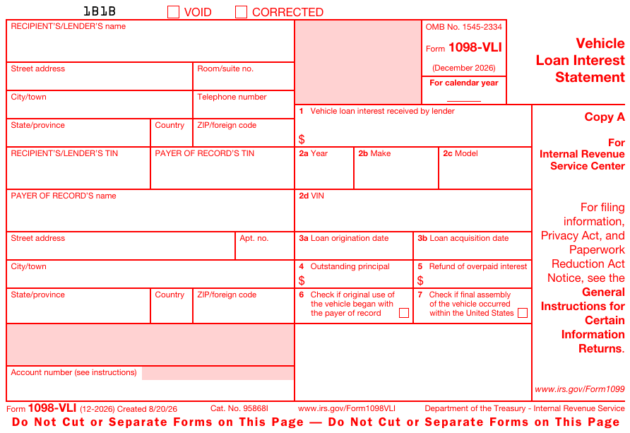 Form 1098-VLI Copy A