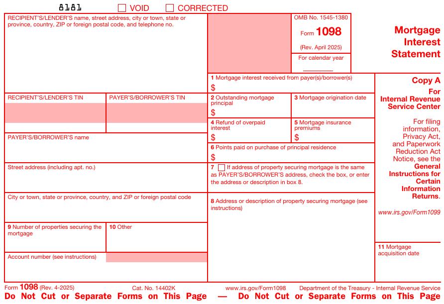 Form 1098 Copy A