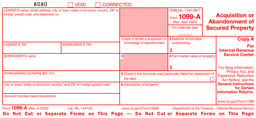 Form 1099-A Copy A