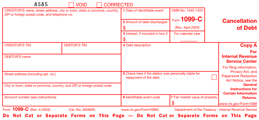 Form 1099-C Copy A