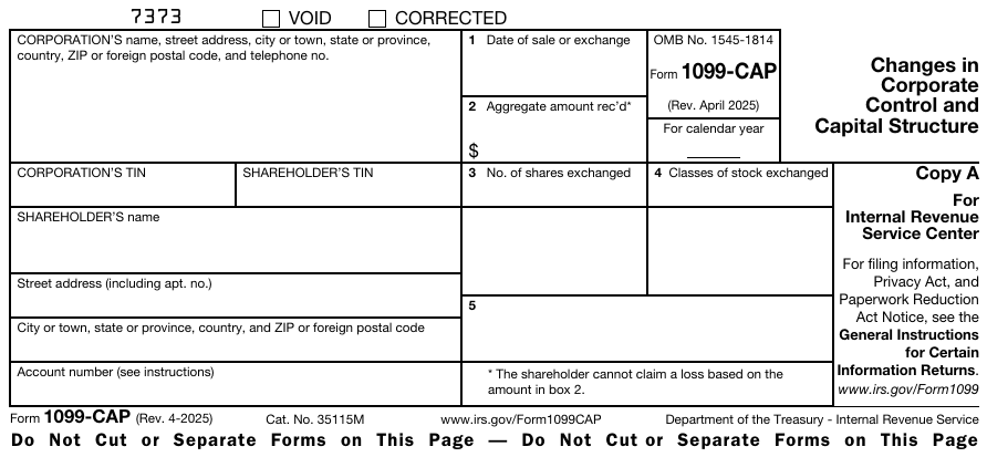 Form 1099-CAP Copy A