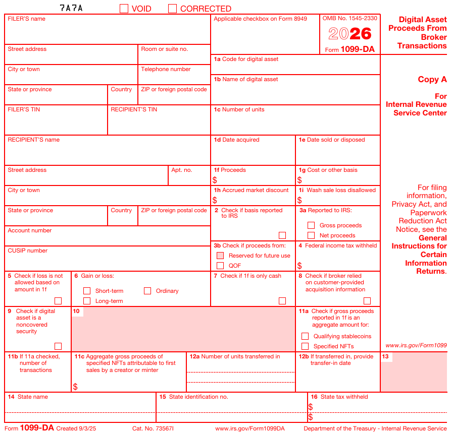 Form 1099-DA Copy A
