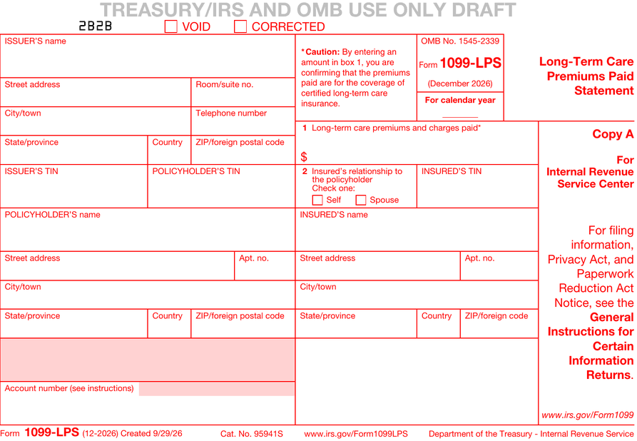 Form 1099-LPS Copy A, IRS draft