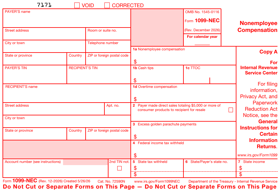 Form 1099-NEC Copy A