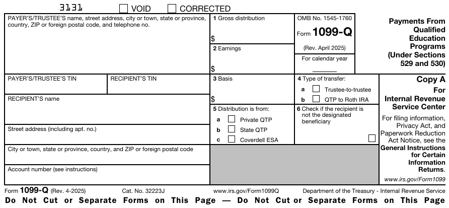 Form 1099-Q Copy A