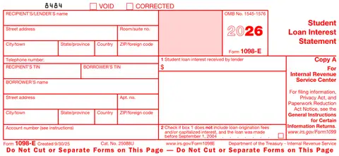Form 1098-E Copy A