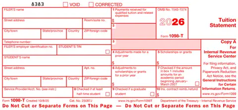 Form 1098-T Copy A