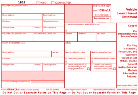 Form 1098-VLI Copy A