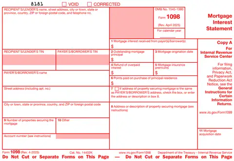 Form 1098 Copy A