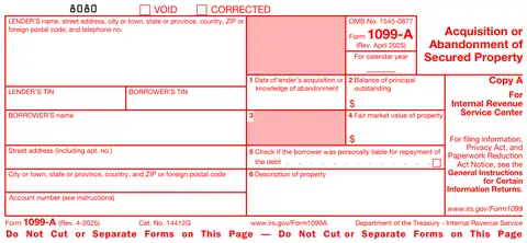 Form 1099-A Copy A
