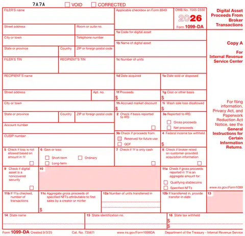 Form 1099-DA Copy A