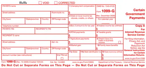 Form 1099-G Copy A