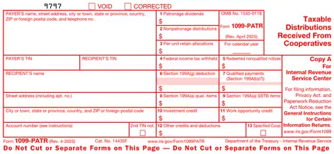 Form 1099-PATR Copy A