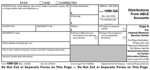 Form 1099-QA Copy A