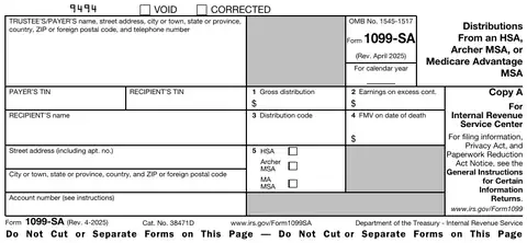 Form 1099-SA Copy A