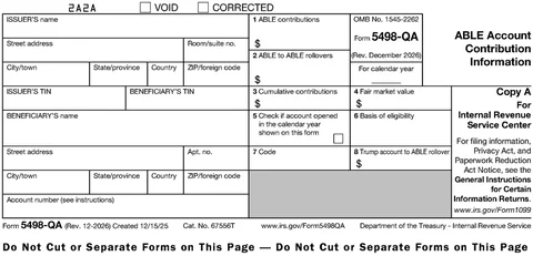 Form 5498-QA Copy A