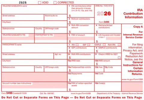Form 5498 Copy A
