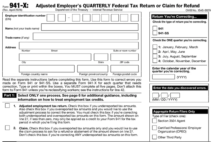 Form 941-X