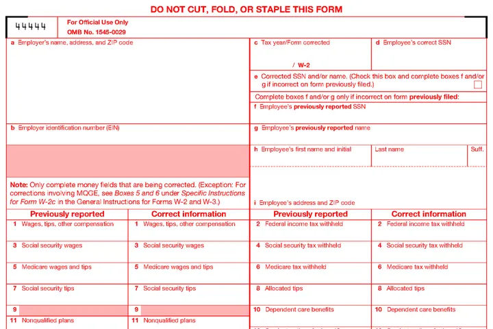 Form W-2c